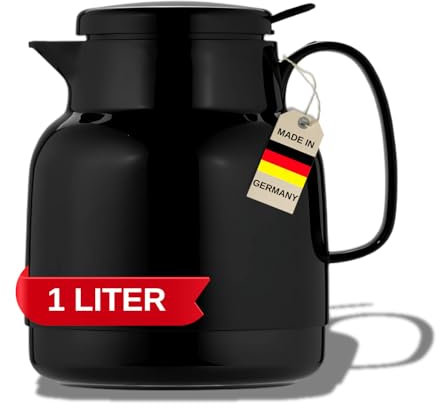 Helios Mondo - Jarra de vacío de plástico, plástico, Negro, 1.0 Litre