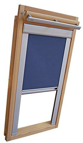 Hochwertiges Verdunkelungsrollo Rollo Thermo blau mit Seitenschienen für Velux DKL-EP GGL,GPL,GHL,GTL 206 ALU // Verdunkelungsrollo/Verdunkelungs-Rollo/Fensterrollo