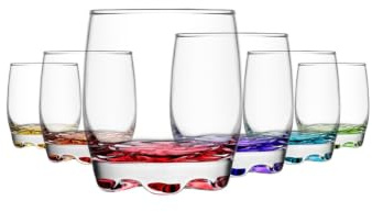 LAV 6 Piece Coral Collection Drinking Glasses, 9 oz, Clear