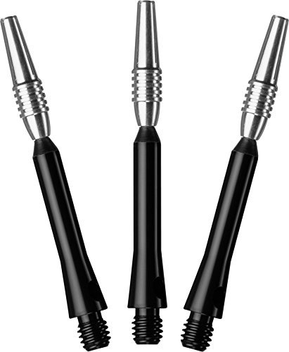 Viper Unisex – Erwachsene Aluminum Shaft Black Spinster Aluminium-Dart-Schaft, Medium (MD), Schwarz, 3er-Pack, 2-Inch