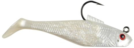Berkley PowerBait Pre-Rigged Swim Shad Fishing Bait, Pearl Red Eye, 3in | 8cm, Irresistible Scent & Flavor, Realistic Profile, Ready-to-Fish, Ideal for Bass, Walleye, Pike and More