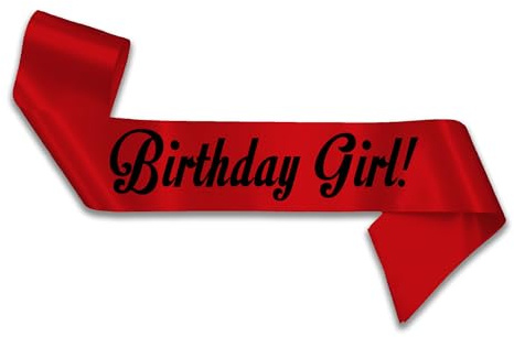 My Pretty Little Gifts Birthday Girl Sash - 160cm: Red