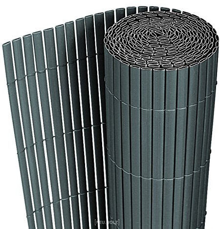 [neu.haus] Cañizo Jardin Ocultacion Hidden Cañizo PVC Estera Ligera Protector contra el Viento Pantalla de Privacidad Balcón Terraza Resistente a la Intemperie 90 x 300 cm - Gris