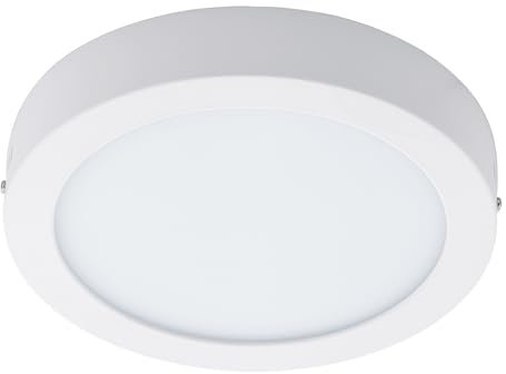EGLO LED Deckenleuchte Fueva 1, 1 flammige Deckenlampe, Material: Metallguss, Kunststoff, Farbe: Weiß, Ø: 30 cm, warmweiß, IP44
