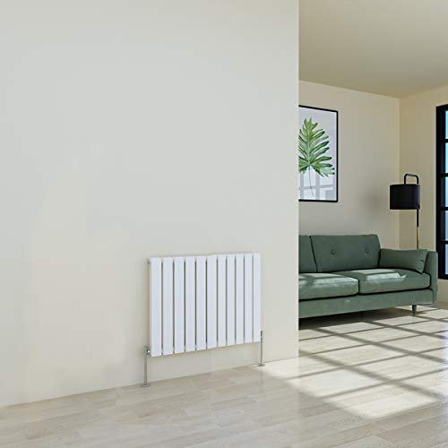 Warmehaus Horizontal Designer Radiator Flat Panel Modern Heating Double White Radiator 600 x 750mm