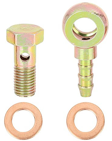 X AUTOHAUX 1 x Motorrad Hohlschrauben Banjo Schlauch Barb Bolzen Fitting Metall für Motorrad Auto 8mm