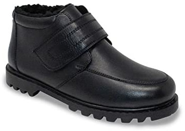 Chums Men's Wide Fit Leather Thermal Lined Twin Zip Winter Boots, Fleece Insole, Grip Sole (Sizes 6-12) Black 11 UK