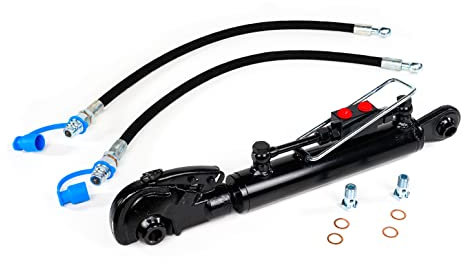 Troisième point hydraulique CAT1 + 1 crochet de verrouillage 49,7 cm - 71,3 cm - Tuyau de blocage 2,5 cm