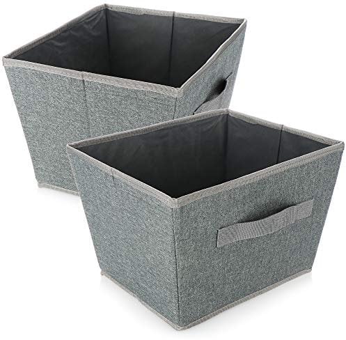 com-four® 2x Aufbewahrungsbox - Faltbare Kiste zur Aufbewahrung - Faltbox mit Griff für Kleiderschrank, Kleidung, Bücher, Spielzeug