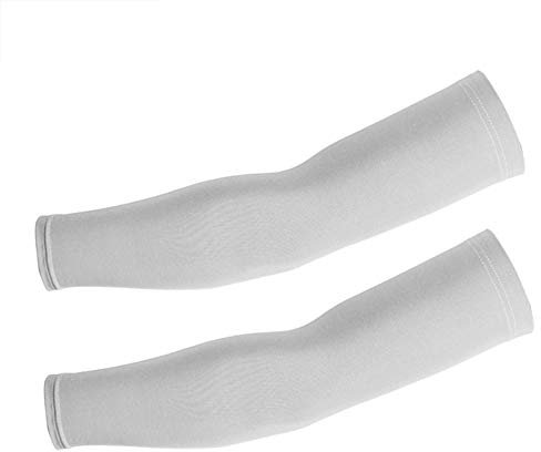 DETUCK Mangas de ciclismo UPF50+, protección solar, enfriamiento, seda helada, absorción del sudor, secado rápido, transpirable, alta elasticidad, mangas anti UV (un par), gris, XXL
