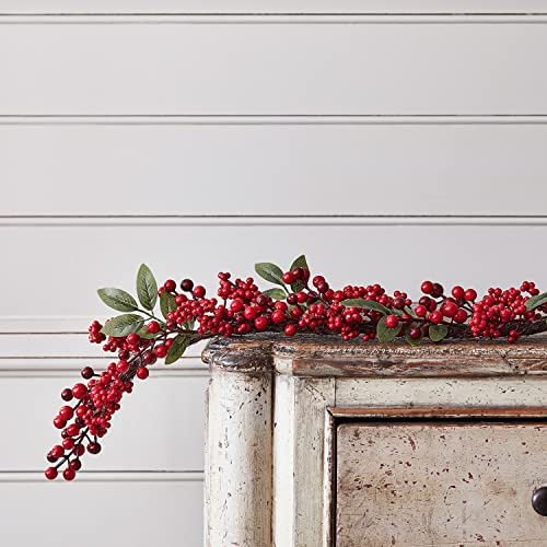 Lights4fun 2m Girlande mit Beeren Rot Weihnachtsdeko Tischdeko