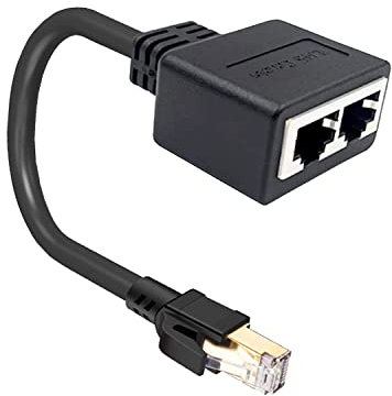 NAERSI Câble Ethernet RJ45 répartiteur réseau, 1 mâle vers 2/3/4 femelle LAN Ethernet Lan câble répartiteur 8 broches CAT 5/5e CAT 6 CAT 7 avec ligne (2 ports)