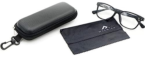 Macwick- occhiali Luce Blu, occhiali da Riposo Uomo Donna, occhiali Antiriflesso per Computer, occhiali da Lettura, occhiali Tv, occhiali Gaming, occhiali Non Graduati Colore Nero