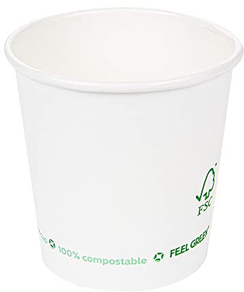 García de Pou 50 Unidades - Vasos De Papel 1 Pared 'Plastic Free' 120 Ml 230 G/M2 Ø6,3/4,5X6 Cm Blanco Cartoncillo
