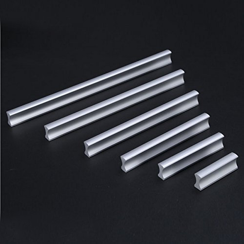 Voleseni™ Tirador de aluminio para muebles, para cajones de cocina, puertas, armarios, hogar, oficina, decoración (256 mm), color plateado