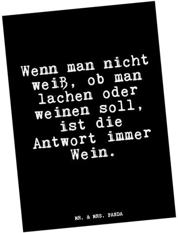 Mr. & Mrs. Panda Postkarte Wenn man nicht weiß,... - Geschenk, Freundin, lachen, lustige Sprüche, Geburtstagskarte, Ansichtskarte, weinen,