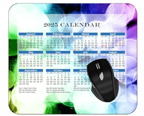 YENDOSTEEN 2025 Kalender Mauspad mit Rutschfester Gummiunterseite,Schmetterling Sommer Insekt Feld Pflanze Licht Sonne Büro Desktop Quadratisch Anti-Rutsch Mauspad
