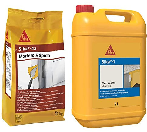 SIKA 4A Mortero Rápido, Fácil Mezclado, Impermeable, para Fijaciones de Marcos y Aditivo Impermeabilizante