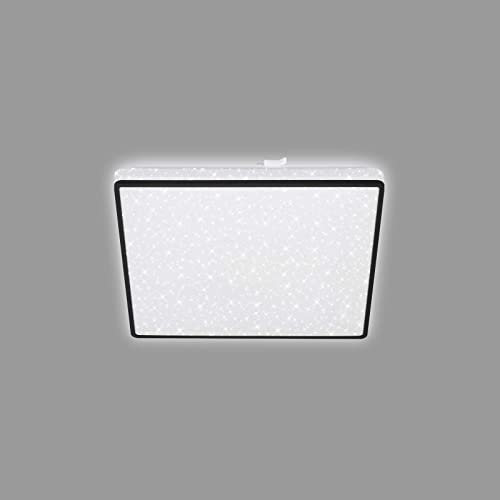 BRILONER Leuchten - LED Deckenlampe mit Sternenhimmel, LED Deckenleuchte Sternendekor, Backlighteffekt, Flach, Neutralweißes Licht, 270x270x45 mm, Schwarz, 3748-415