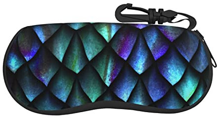 YORDET 3d Magical Dragon Scales Pattern Glasses Case With Carabiner Portable Zipper Sunglasses Case Soft Case Glasses Case, 3d Magical Dragon Scales Pattern, One size