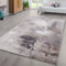TT Home Wohnzimmer Teppich Kurzflor Abstraktes Design Pastell Used Look Modern Bunt, Farbe: Grau Beige Creme, Größe:60x100 cm