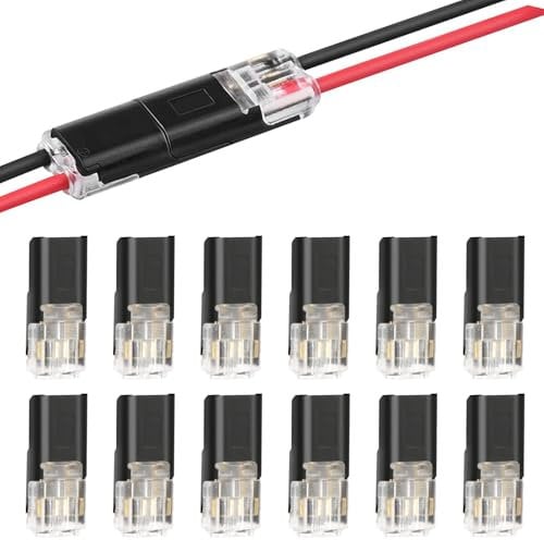 2-Polig Kabel Steckverbinder Stecker, 12 Stück Auto Stecker Steckverbindung Steckverbinder Verbindungsklemme 2 Polig, 18-24AWG Draht-Schnellspleiß-Steckverbinder Kabel Crimp Anschluss