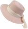 NiceYnn Chapeau de Soleil Panama en Paille Chapeau à Large Bord Respirant Ruban Amovible Rose Clair
