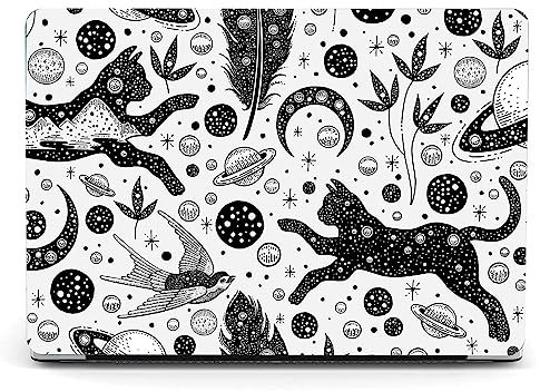 Berkin Art Case for 12.4 Microsoft Surface Laptop Go 1/2, 2022, 2021, 2020 Metal Palm Model 1943/2013 with Keyboard Cover & Screen Protector Space Art Abstract Boho Cute Cat Vintage