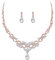 Bewenda Brautschmuck Set, Hochzeit Schmucksets für Damen, Wassertropfen-Ohrringe Rose Gold Strass Halskett Glitzer Modeschmuck, Hochzeitsschmuck für Braut Brautjungfern, klar Strass-Halskette Set