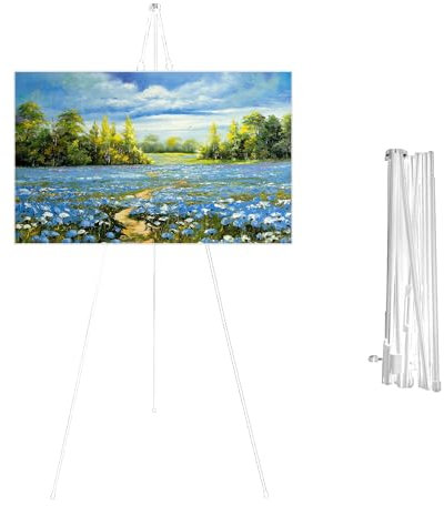 Caballetes de Boda, Soporte de Caballete para Expositor, Póster de Boda, Ajustable,Caballete Portátil Plegable para Bodas, Pinturas, Caballete Pintura, Cartel Bienvenida Boda, Caballete Madera(blanco)