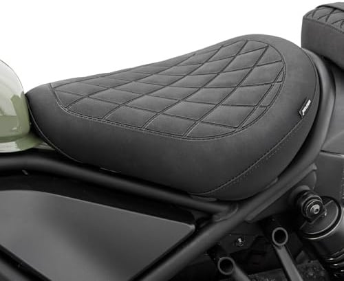 Fahrersitz Sitzbank für Rebel CMX 500 300 2017-2024 2025 2026 (Schwarz) | Bequemer, Guter Halt für den Lendenbereich, Modernen Auftritt, Solo Komplettsattel Sitz