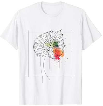 Monstera Leaf - Lineart - by variegated.mind T-Shirt