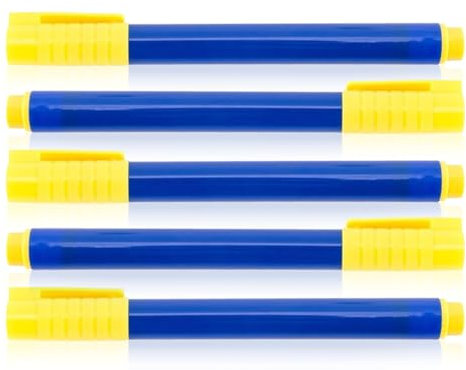 Lhbwhiz 5 bolígrafos de verificación de billetes, bolígrafo de detección de billetes de 132 x 12 mm, bolígrafo de dinero falso para detectar euros, dólares estadounidenses, libras, wones, etc. (azul)