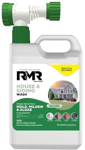 RMR House and Siding Wash - Commercial-Grade Outdoor Stain Remover for Mold, Mildew, and Algae, 64 Ounce Bottle With Hose-End Adapter
