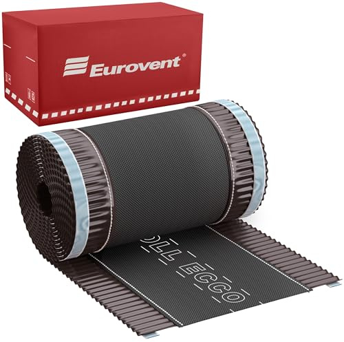 5lfm Eurovent® ROLL ECCO Firstband Firstrolle Aluminium + Vlies Farbe: Braun (RAL8017) (310mm breit 5lfm lang)
