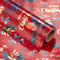 WRAPAHOLIC Weihnachts-Geschenkpapier – Mini-Rolle – 43 cm x 100 cm – Folien-roter Vogel und Frohe Weihnachten Design für Feiertage und Partys