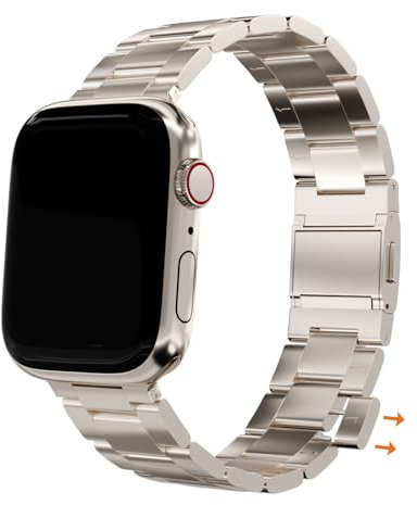 FINESTONE Cinturino Magnetico in Metallo per Apple Watch e iWatch - Acciaio Inossidabile per Ultra/Ultra2 Series 10/9/8/7/6/5/4/SE - Nessun Attrezzo Necessario