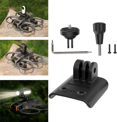 LICHIFIT Searchlights Strobe Light with Drone Mount for DJI Avata 2 Spotlight Floodlight Bracket Support to Mount Night Flight Light to Drone with Action Camera Adapter for Insta360 GO 3S / GO3