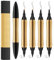 Magischer Augenbrauenstift, Doppelköpfig Multifunction 3D Microblading Eyebrow Tattoo Pencil, Präziser Brauenstift mit 4 Spitzen Langlebiger Natürlicher Augenbrauenstift (4pcs)