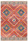 DEFYNEE Teppich Wohnzimmer 240 x 300 cm – Waschbarer Kurzflor Teppich, rutschfest, Vintage & Boho Stil, Pflegeleicht – Für Flur, Wohnzimmer, Schlafzimmer & Esszimmer, Rot