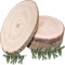 Holzscheiben 4 Stücke 17-18cm HolzLog Scheiben, Runde Holzscheibe Untersetzer Holz Log, DIY Handwerk HolzScheiben Hochzeit Mittelstücke Weihnachten Dekoration