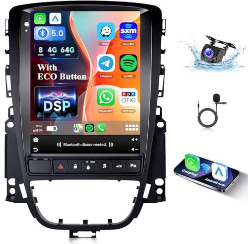 【8 Cœur 4+64G】 Hodozzy Carplay Autoradio pour Opel Astra J avec Touche ECO/Buick Excelle 2009-2015, 9.7 Pouces Ecran Tactile Android Autoradio avec Android Auto/WiFi/GPS/RDS/FM/Bluetooth/USB/DSP
