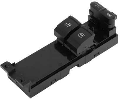 A ABSOPRO Interruptor De Ventana Eléctrica Para Skoda Fabia 2000-2008 1Pc | Negro, Plástico, Metal, Lado Izquierdo Delantero, 6 Pines, Control Ventana, Bloqueo/Desbloqueo Puerta, Oe 1J3959857A