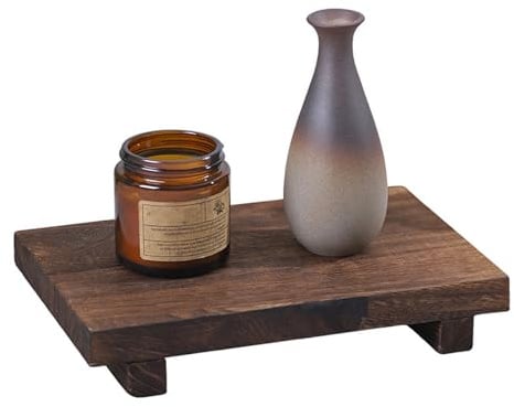 CaiYuanGJ Träbricka med fot, tvålhållare, hemtillbehör | kosmetika, parfym och lotion, mörkbrun, 23 x 15 x 4 cm/9 x 5,9 x 1,6 tum, retrostil, 100 % trä