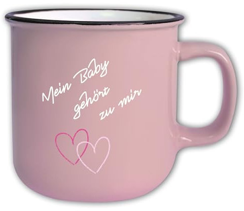 Jumbo Tasse Vintage mit Spruch T151 „Mein Baby gehört zu mir″ Rosa Geschenk Retro Keramik Dirty Dancing 350 ml