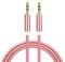 3.5mm to 3.5mm Aux Audio Cable,1M Jack to Jack Aux Stereo Cable, Nylon Braided Male to Male Gold Plated Plug Cable Compatible with all Smrtphons Car Speakers Laptop Headphone & more (Pink)