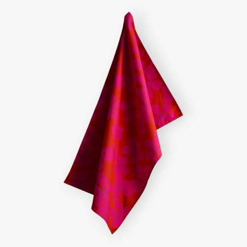 CEDON Stilvolles Geschirrtuch mit Primelmuster, 45 x 63 cm, Baumwolle/Polyester, waschbar bis 40 °C