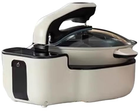 Robot Cucina Multifunzione Pentola Cuocivivande Multifunzione Con Pala Mescolatrice Design Della Maniglia Antiscottatura Su Entrambi I Lati, 220v 43 * 40,5 * 25 Cm(White)