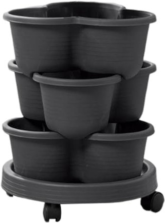 Suelo De Fresa - Maceta Apilable De Torre De 3 Plantas, Diseño Apilable Para Uso Del Espacio | Jardinera Apilable Jardinera Vertical Jardinera Fresa Jardinera