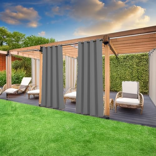 Home Tresor - Tenda Gazebo da Esterno Ombreggiante e Resistente per Giardino Patio Balcone Pergolato Protezione Solare e Privacy, 140x290 cm - Grigio